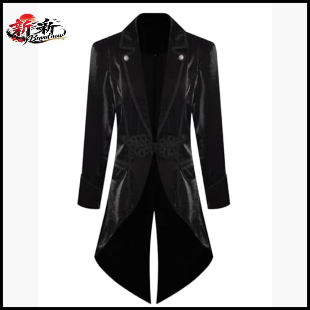 Victorian Tailcoat Jacket with Lace and Button Decoration - Picture 3 of 6